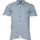 Blue Cotton Button Down Casual Men Polo Shirt