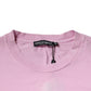 Pink Logo Print Cotton Crew Neck T-shirt