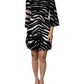 Black White Zebra A-line Sheath Mini Dress