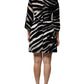 Black White Zebra A-line Sheath Mini Dress