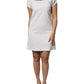 White Crystal Embellished Jacquard Brocade Mini Dress