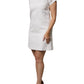 White Crystal Embellished Jacquard Brocade Mini Dress