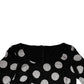 Black White Silk Polka Dots Sheath Midi Dress