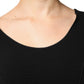 Black Viscose Short Sleeves Sheath Midi Dress