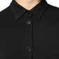 Black Viscose Long Sleeves A-line Mini Dress