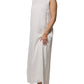 White Sleeveless Round Neck Shift Long Maxi Dress