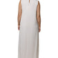 White Sleeveless Round Neck Shift Long Maxi Dress