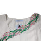White Floral Embroidery Viscose Chiffon Shift Dress