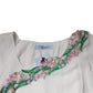 White Floral Embroidery Viscose Chiffon Shift Dress