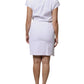 White Printed Viscose Sheath Mini Dress