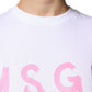 White Logo Print Cotton T-shirt Short Sleeves Mini Dress