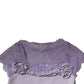 Purple Short Sleeves Floral Lace Trim A-line Midi Dress