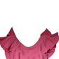 Pink Viscose Short Sleeves Backless Sheath Mini Dress