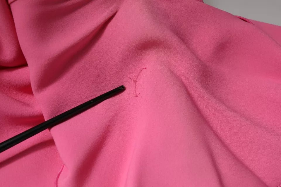 Pink Viscose Short Sleeves Backless Sheath Mini Dress