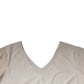 Off White Short Sleeves V-neck Shift Midi Dress