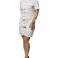 White Cotton Short Sleeves Button Down Romper Dress
