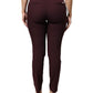 Maroon Mid Waist Tapered Skinny Dress Pants