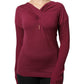 Maroon Jumper Keyhole Knit Pullover Sweater