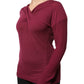 Maroon Jumper Keyhole Knit Pullover Sweater