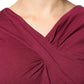 Maroon Jumper Keyhole Knit Pullover Sweater