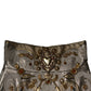 Gold Jacquard Embellished A-line Mini Skirt