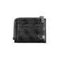 Sleek Black Leather Wallet with Contrasting Accents