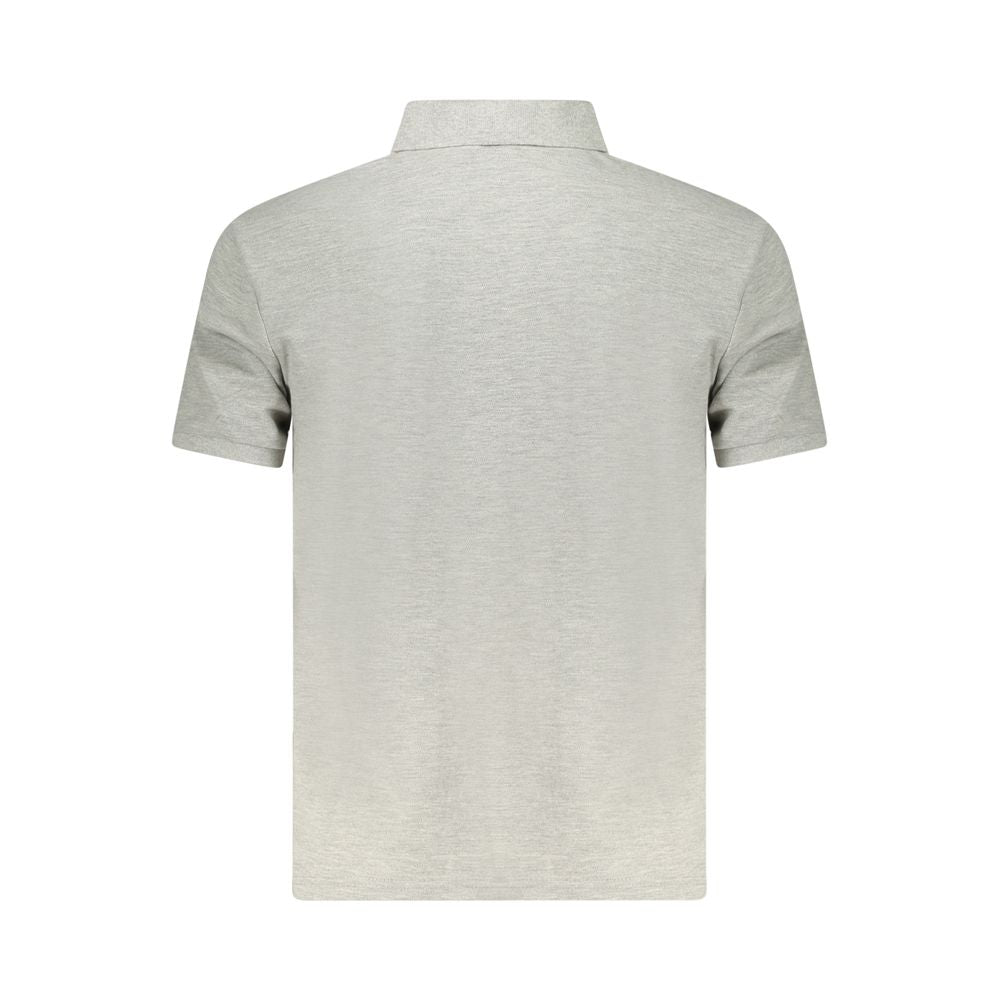 Gray Cotton Men Polo Shirt