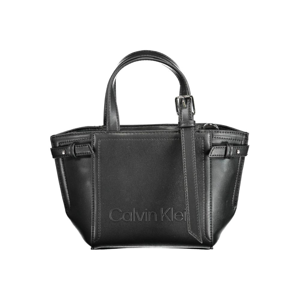 Black Polyester Women Handbag