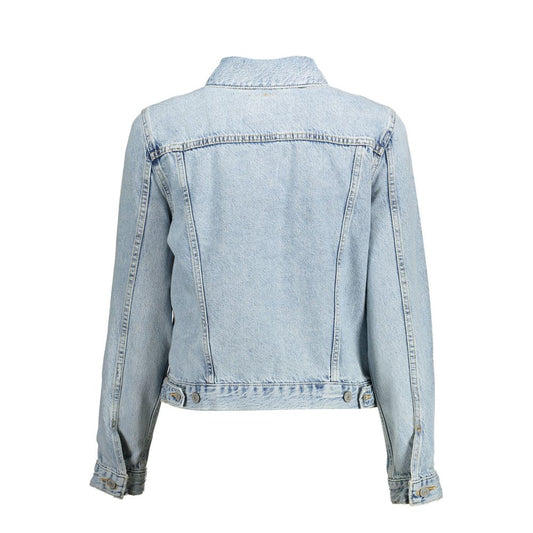 Light Blue Cotton Women Jacket