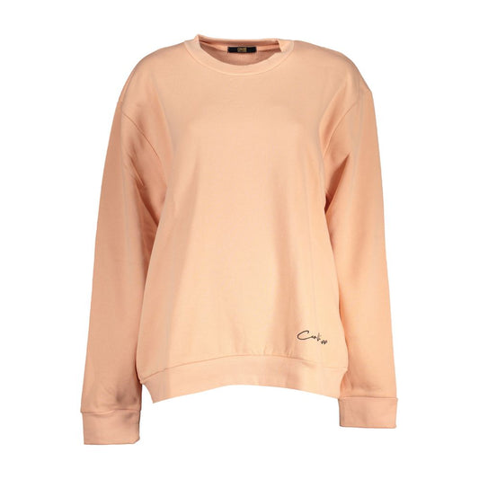 Elegant Long-Sleeved Pink Fleece Sweatshirt