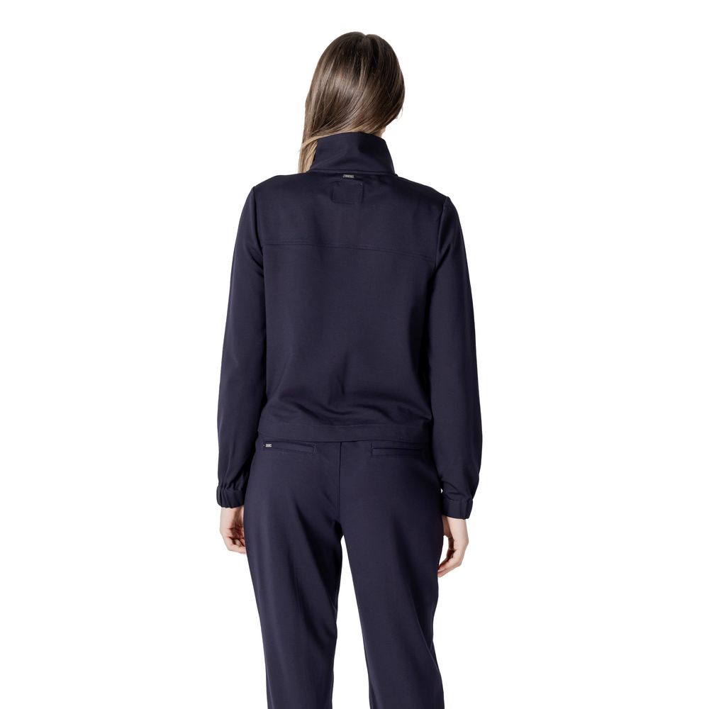 Blue Viscose Jackets & Coat