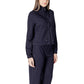 Blue Viscose Jackets & Coat