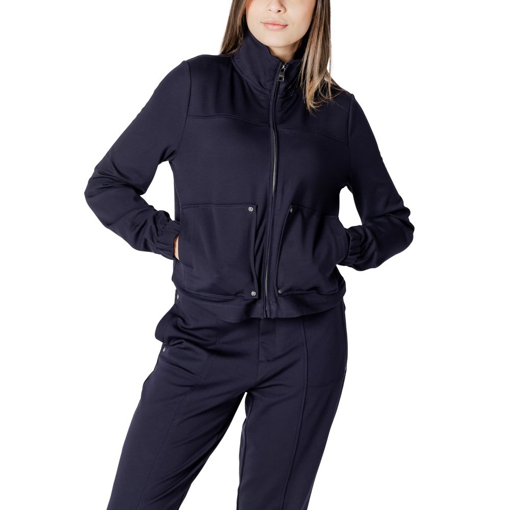 Blue Viscose Jackets & Coat