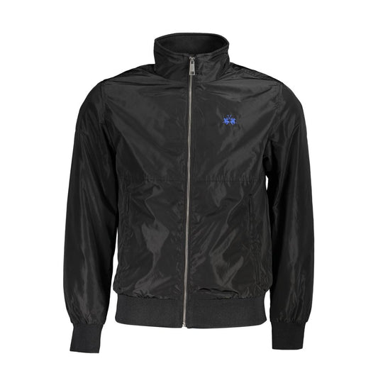 Black Polyester Men Jacket