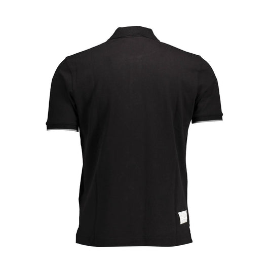 Black Cotton Men Polo Shirt