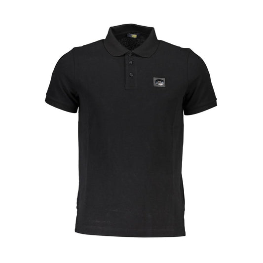 Black Cotton Men Polo Shirt