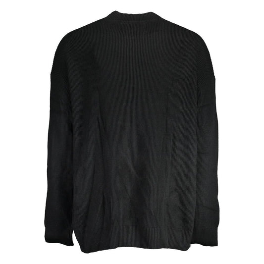 Black Cotton Men Sweater