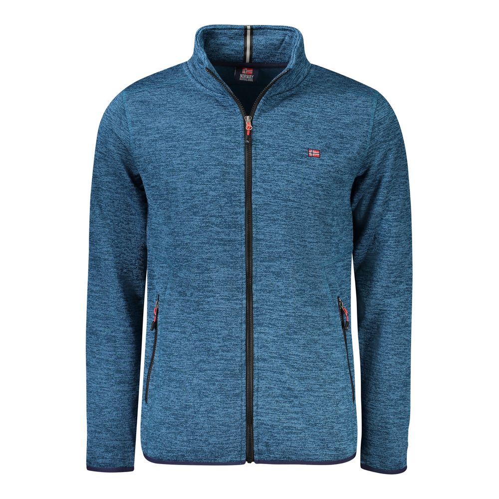 Blue Polyester Men Jacket