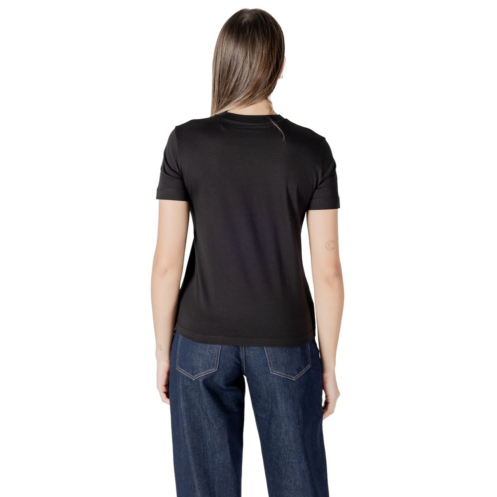 Black Cotton Rigenerato Tops & T-Shirt