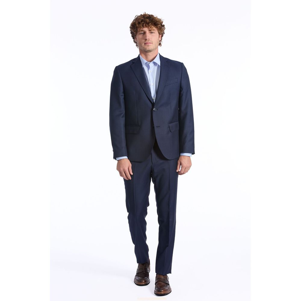 Blue Wool Men Suit