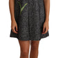 Houndstooth Floral Appliqué Shift Dress