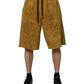Brown Lambskin Suede Men Bermuda Shorts