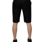 Black Cotton Casual Mid Waist Chino Shorts