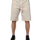 Off White Cotton Stretch Men Bermuda Shorts