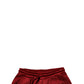 Maroon Viscose Nylon Mid Waist Bermuda Shorts