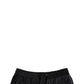 Black Polyester Mid Waist Men Bermuda Shorts