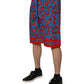 Blue Cherry Print Cotton Men Bermuda Shorts