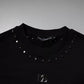 Black Logo Stud Pullover Sweatshirt Sweater