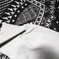 White Black Printed Cotton Sweatshirt Sweater