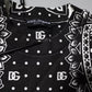 White Black Print Cotton Sweatshirt Sweater